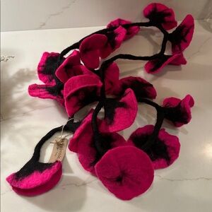 Felted Wool Floral Scarf  -  Handmade  - NEW!